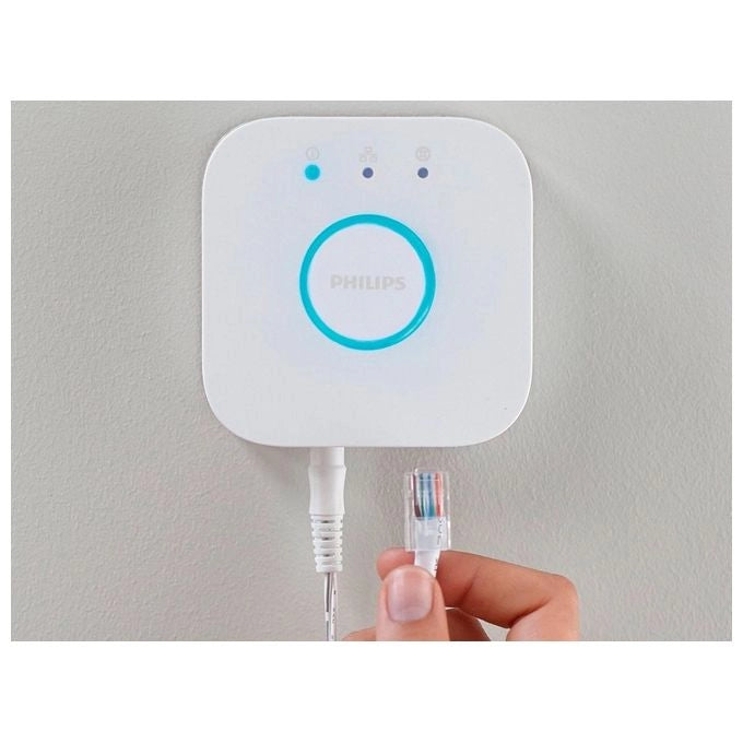 Philips 8719514342620 Hue Bridge Centro di Controllo Smart Home per Fino a 50 Luci e 12 Accessori colore Bianco