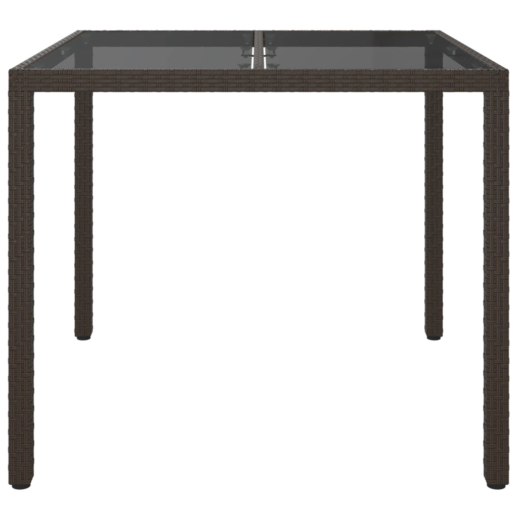 Tavolo da Pranzo da Giardino Marrone 90x90x75 cm Polyrattan