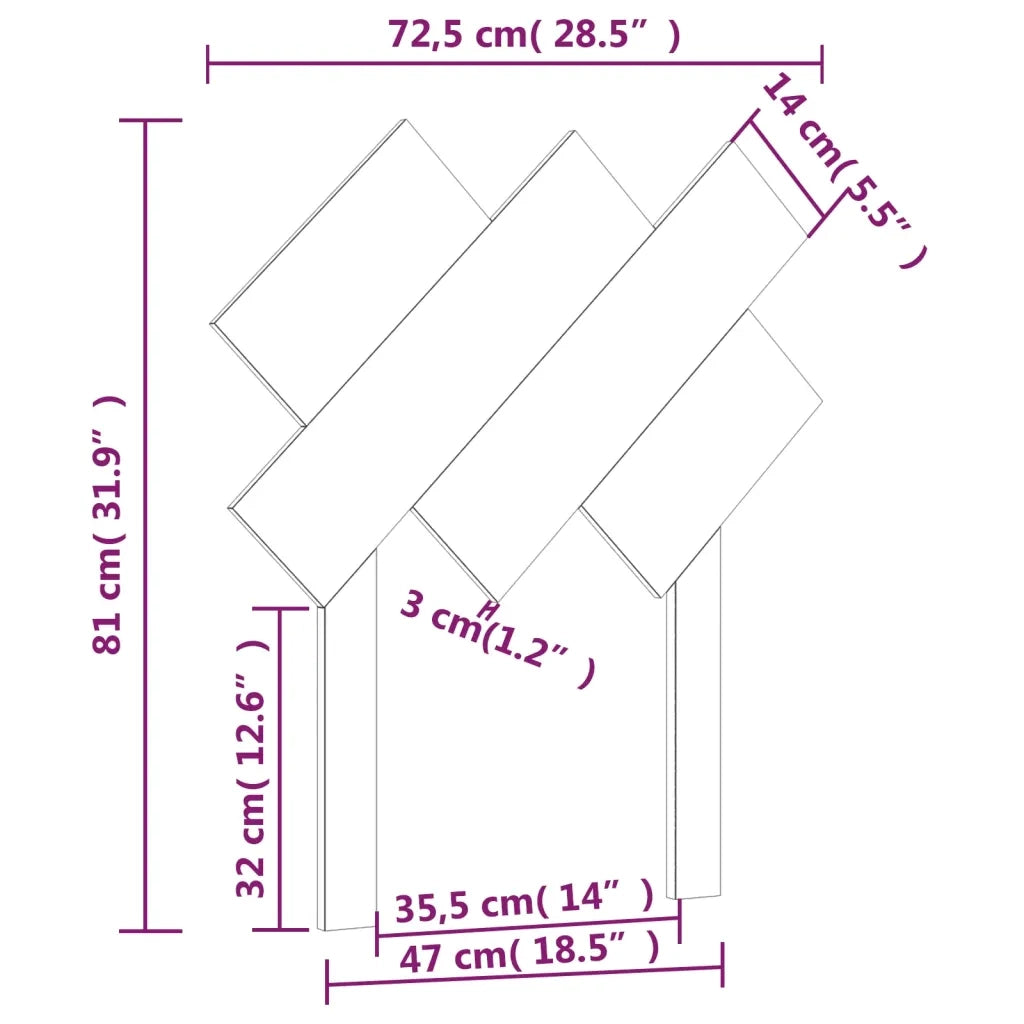 Testiera per Letto-Testata-Testiera Decorativa Bianca 72,5x3x81 cm Legno Massello di Pino