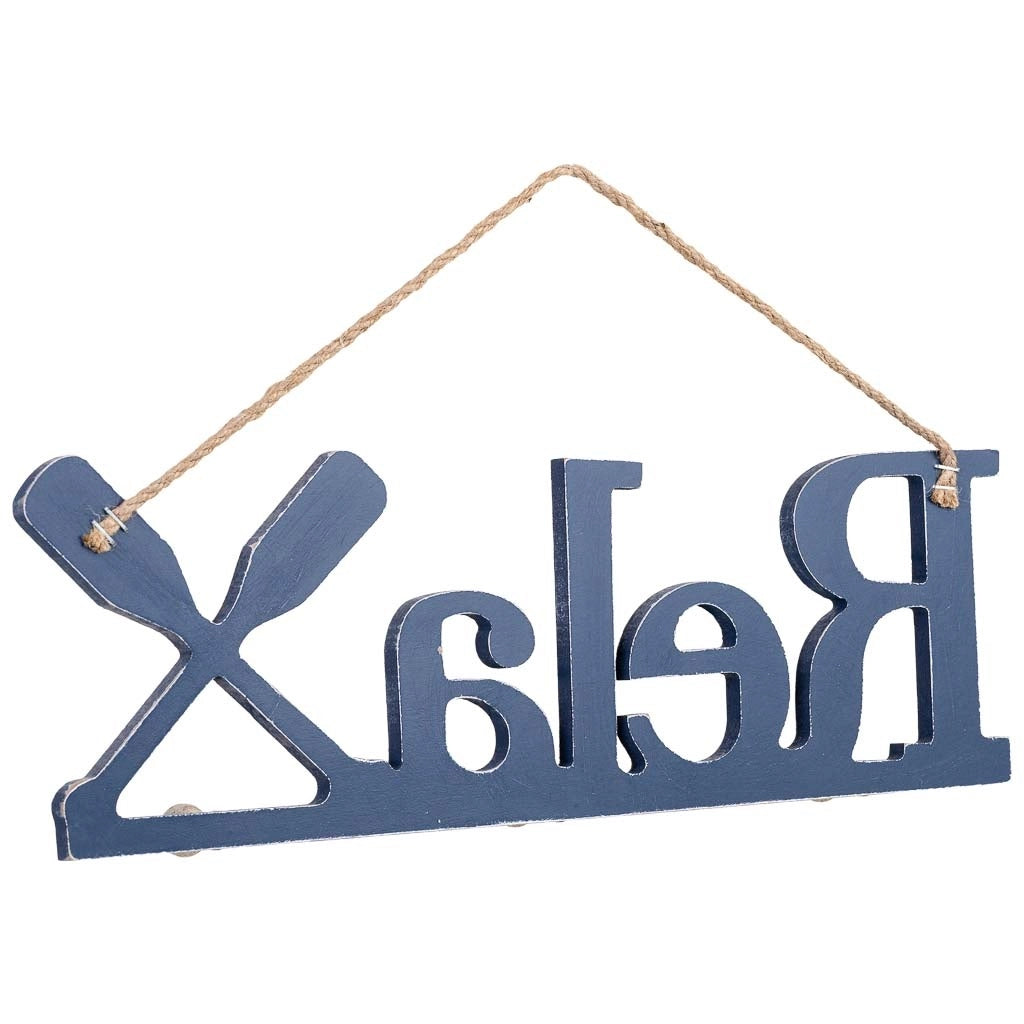 Appendiabiti da parete in legno blu con 3 ganci, 38x4.5x24 cm