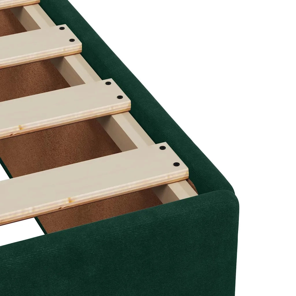 Giroletto senza Materasso-Struttura Letto Verde Scuro 140x190 cm in Velluto 525344
