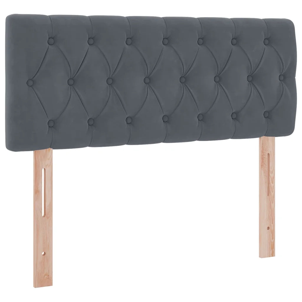 Letto con contenitore e LED Grigio scuro 120 x 200 cm Velluto 3371446