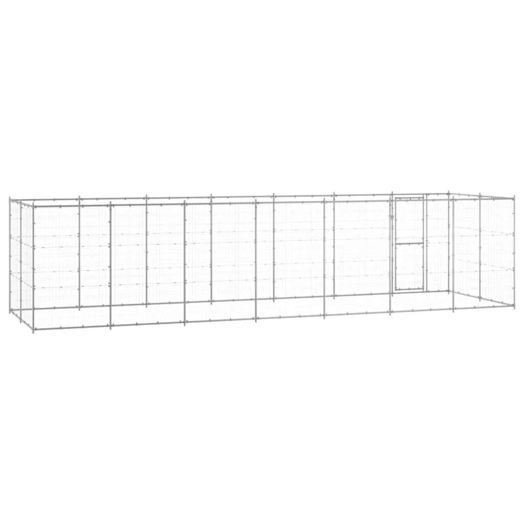 Cuccia da esterno gabbia recinto per animali box per cani da esterno in acciaio zincato 16,94 m² 02_0000410