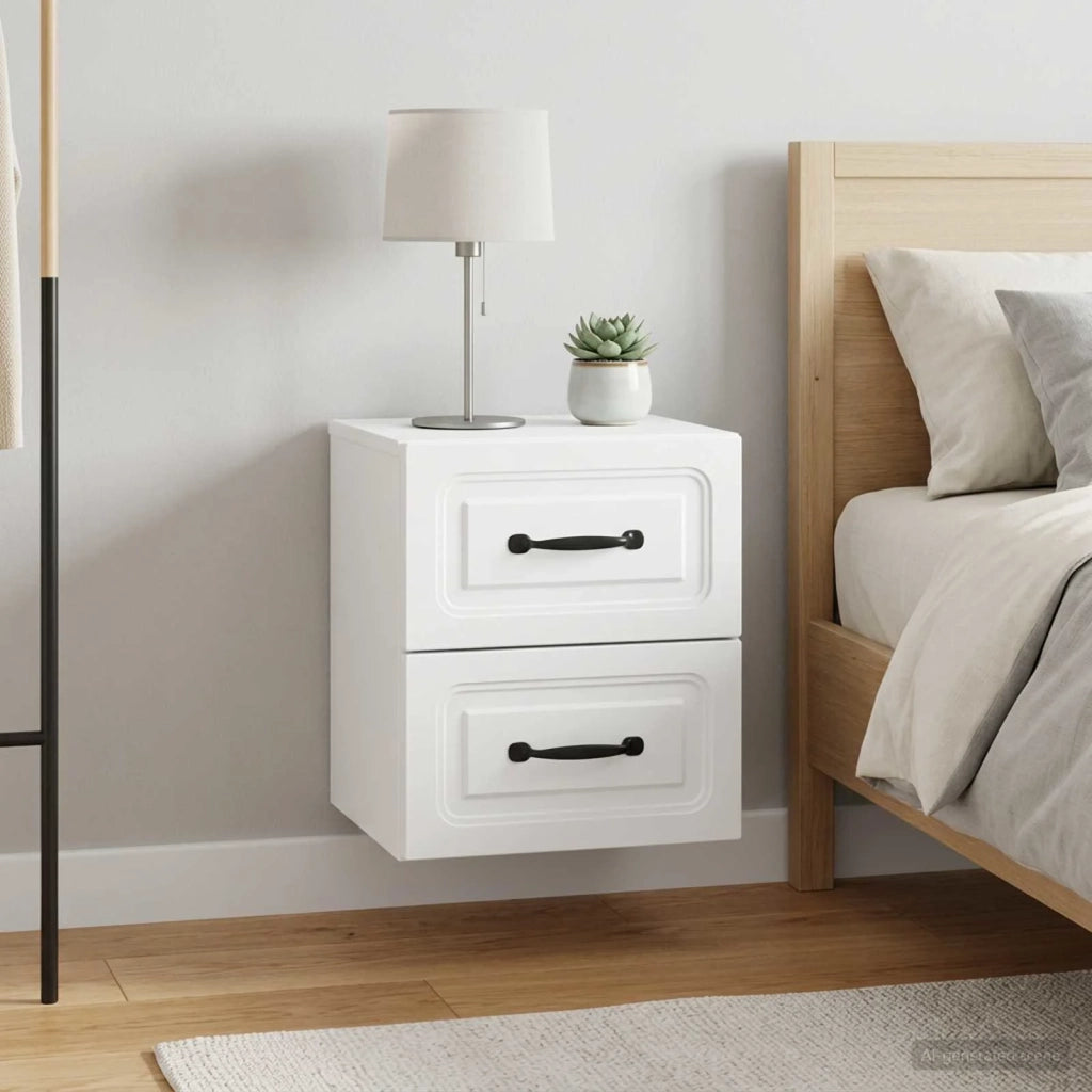 Mobiletto da notte a muro 2 pcs Bianco 34,5 x 33 x 40 cm 899316
