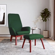 Poltrona Relax con Poggiapiedi Verde Scuro in Tessuto 3097876