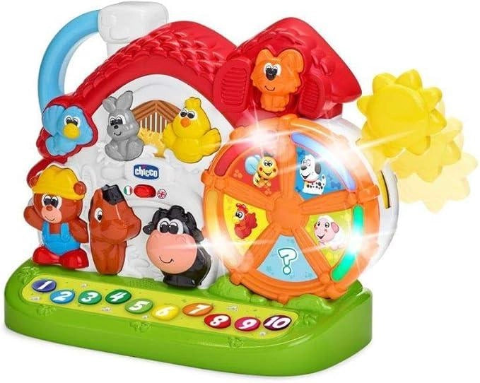 Fattoria Parlante Bilingue Italiano/Inglese, Fattoria con Animali per Bambini con Luci e Suoni, 3 Modalita di Gioco,Chic