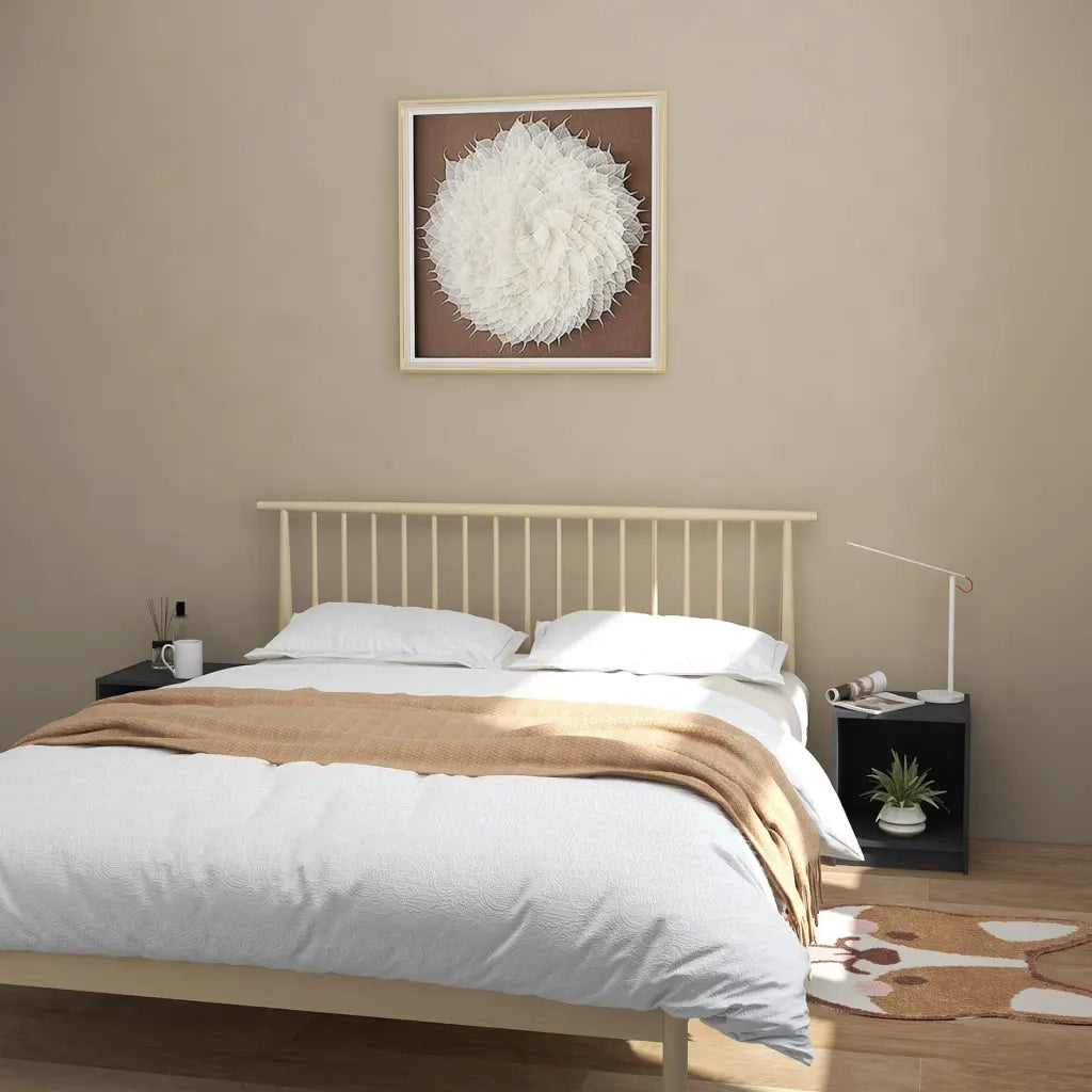 Comodini 2 pz-Set di 2 Tavolino da notte Grigi 35,5x33,5x41,5 cm in Legno Massello di Pino