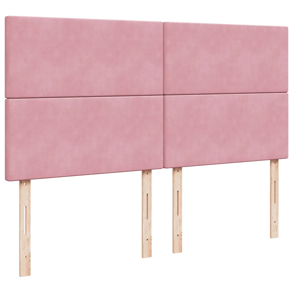 Giroletto a Molle con Materasso Rosa 180x200 cm in Velluto