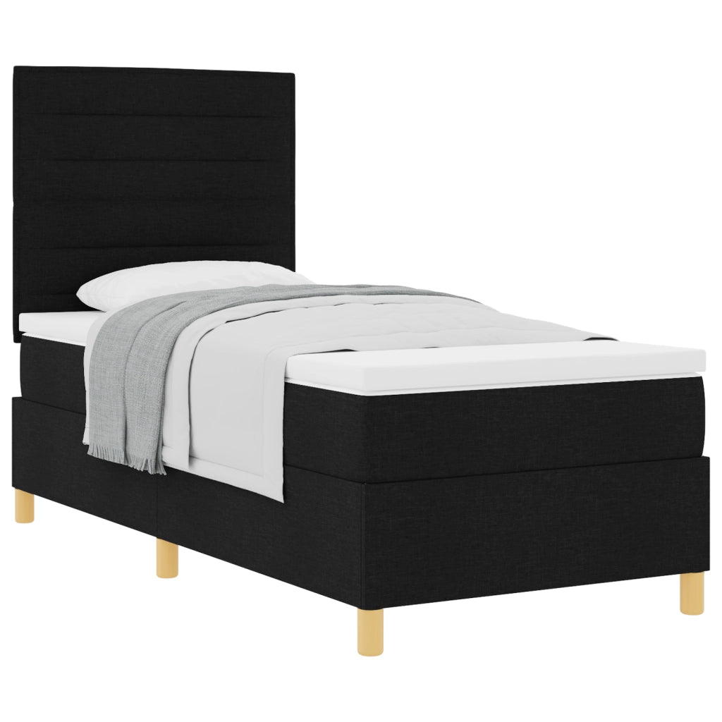 Letto a Box Spring con Materasso Nero Singolo