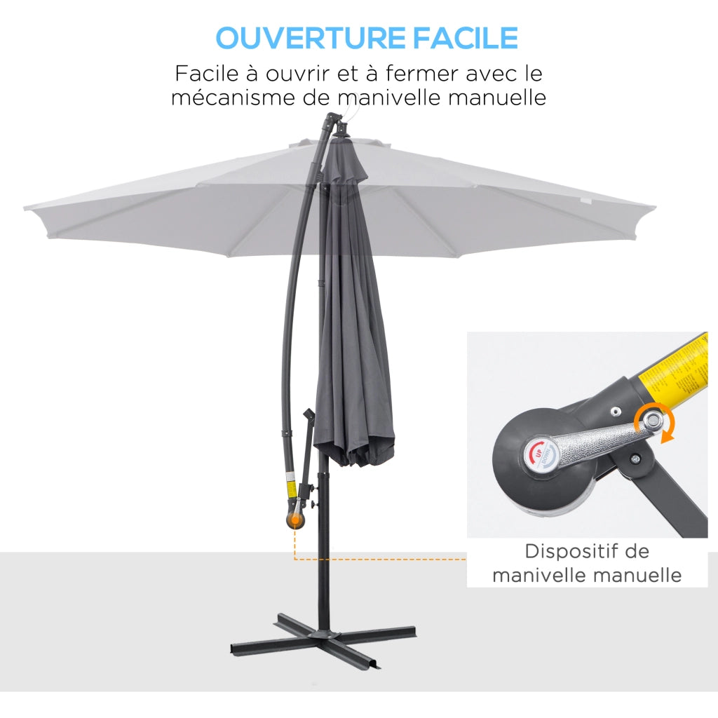 Parasole da giardino octogonale pieghevole ¨C zephmum ¨C grigio ?300x255H cm