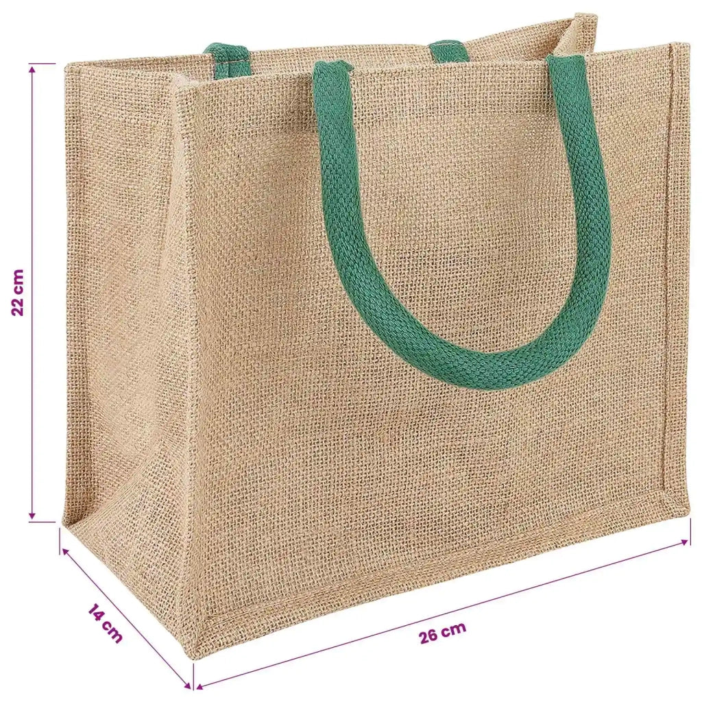 Borse in juta 5 pcs Naturale e Verde 26 x 22 x 14 cm 42012284