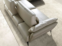 Divano chaise longue destro in pelle sabbia