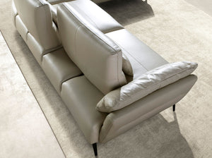 Divano chaise longue destro in pelle sabbia