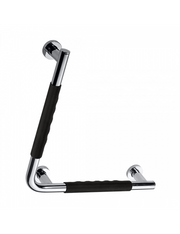 Maniglione ad Angolo Dritto OMEGA in Acciaio Inox e Caucciù Nero 42x8x42 cm