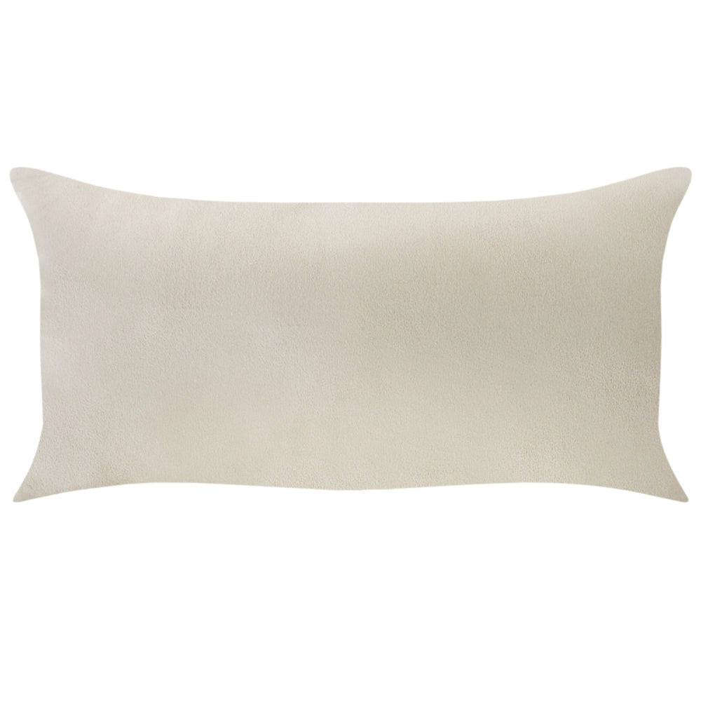 Chaise longue in velluto beige chiaro imbottito con rivestimento a destra e cuscino in stile retrò tradizionale