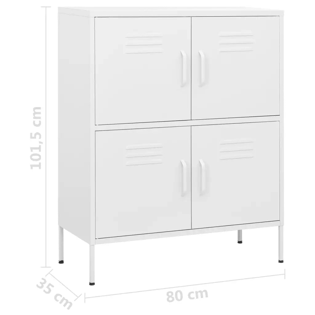 Armadietto Bianco 80x35x101,5 cm in Acciaio 336143