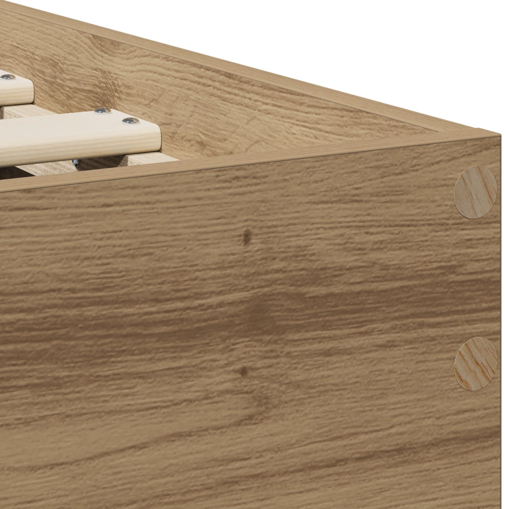 Rete Letto in Quercia Artigianale 90x190 cm Legno Ingegnerizzato