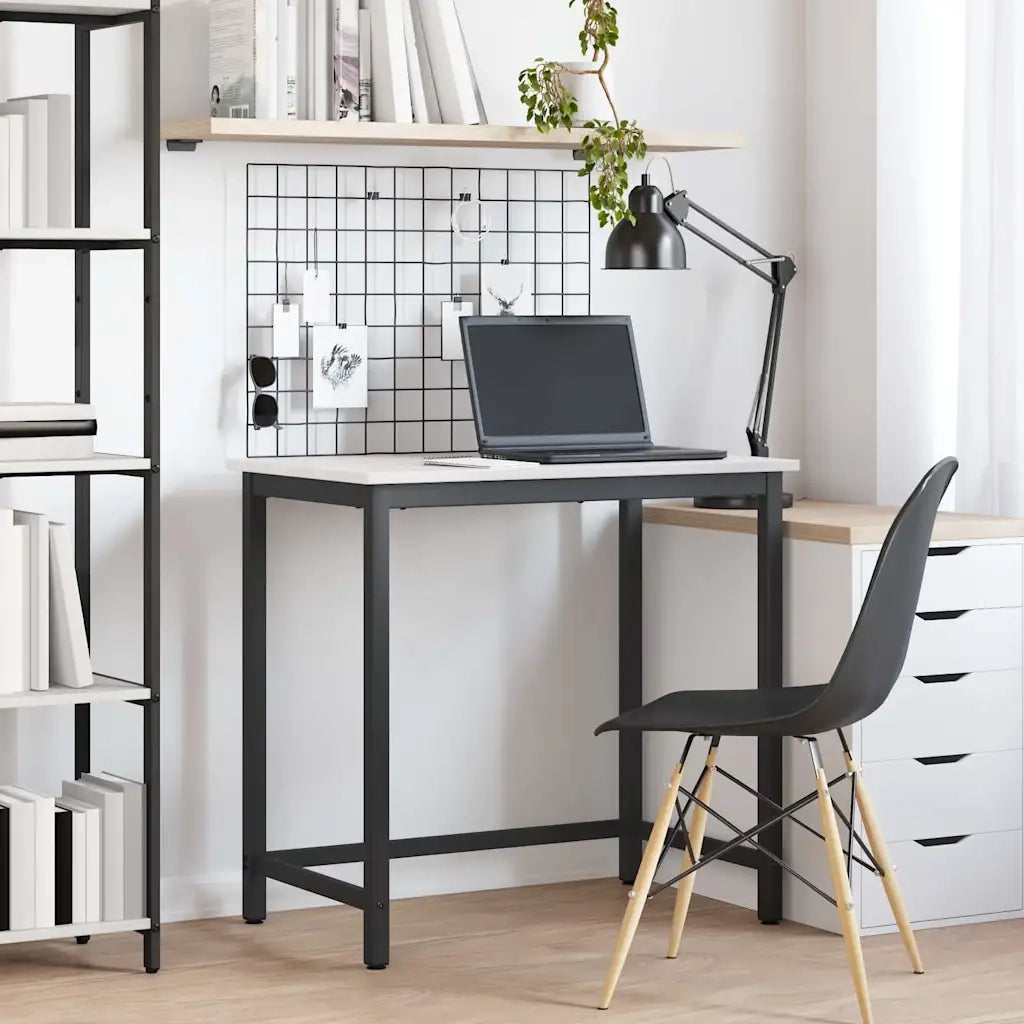tavolo Bianco 80 x 50 x 77 cm Legno ingegnerizzato e acciaio 873791