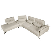 Divano chaise longue sinistro in pelle sabbia