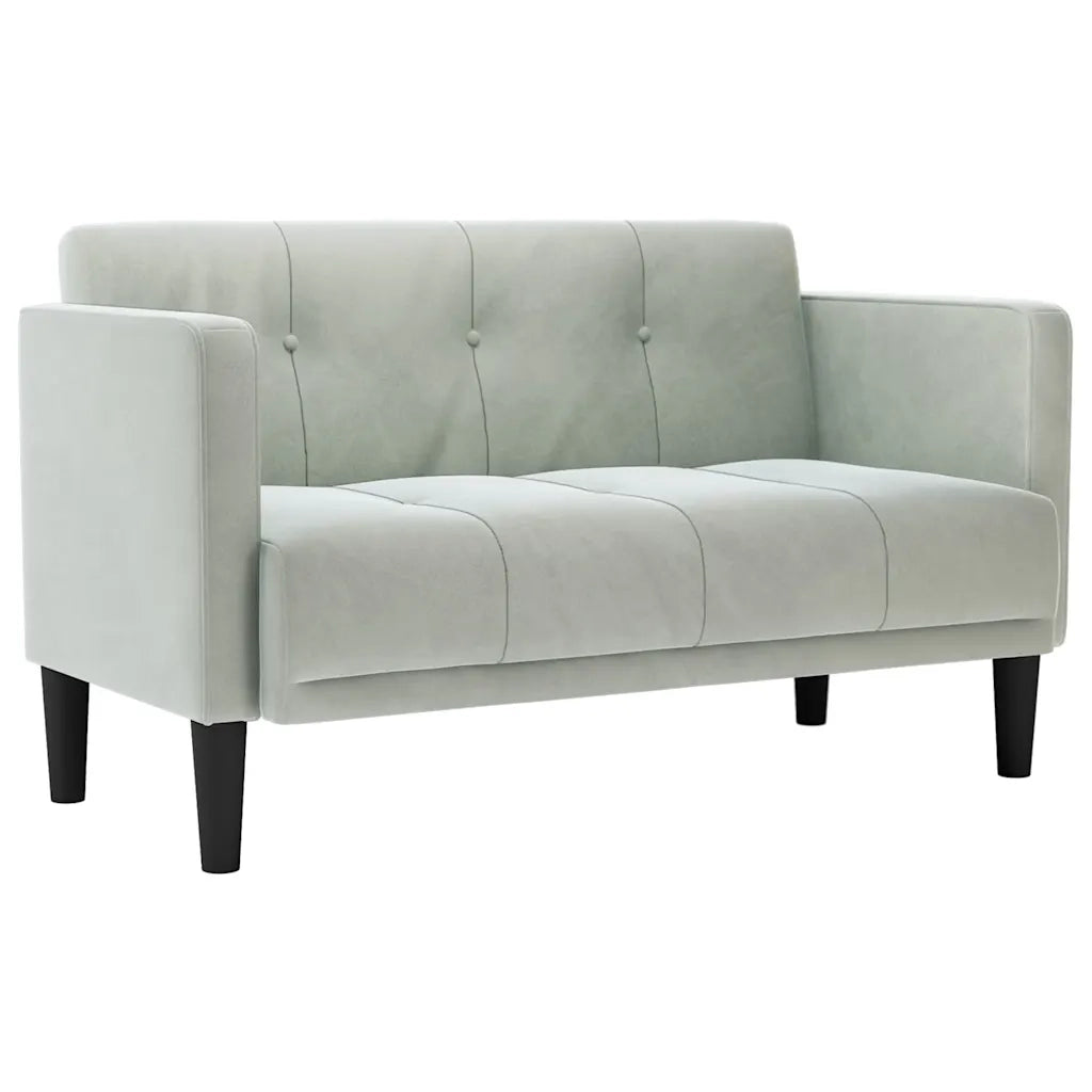 Divano Divanetto Grigio Chiaro 111 cm in Velluto 4100570