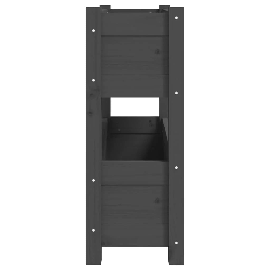 Fioriera rialzata per piante e fiori terrazza giardino 77 x 25 x 66 cm legno massello di pino grigio 02_0037851