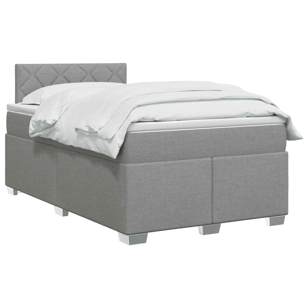 Letto con Box Spring, Materasso e LED Grigio Chiaro Tessuto 3451924