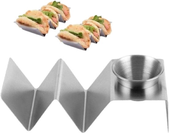 Ottone per Tacos - Resistente al Forno - In Acciaio Inox - Multifunzionale - Resistente alla Lavastoviglie - Design Sottile - Materiale Sicuro per l'Alimentazione - Stampa Standard per Tacos