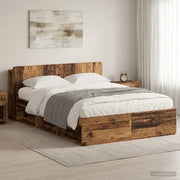 Telaio del letto con storage Legno antico 140 x 190 cm