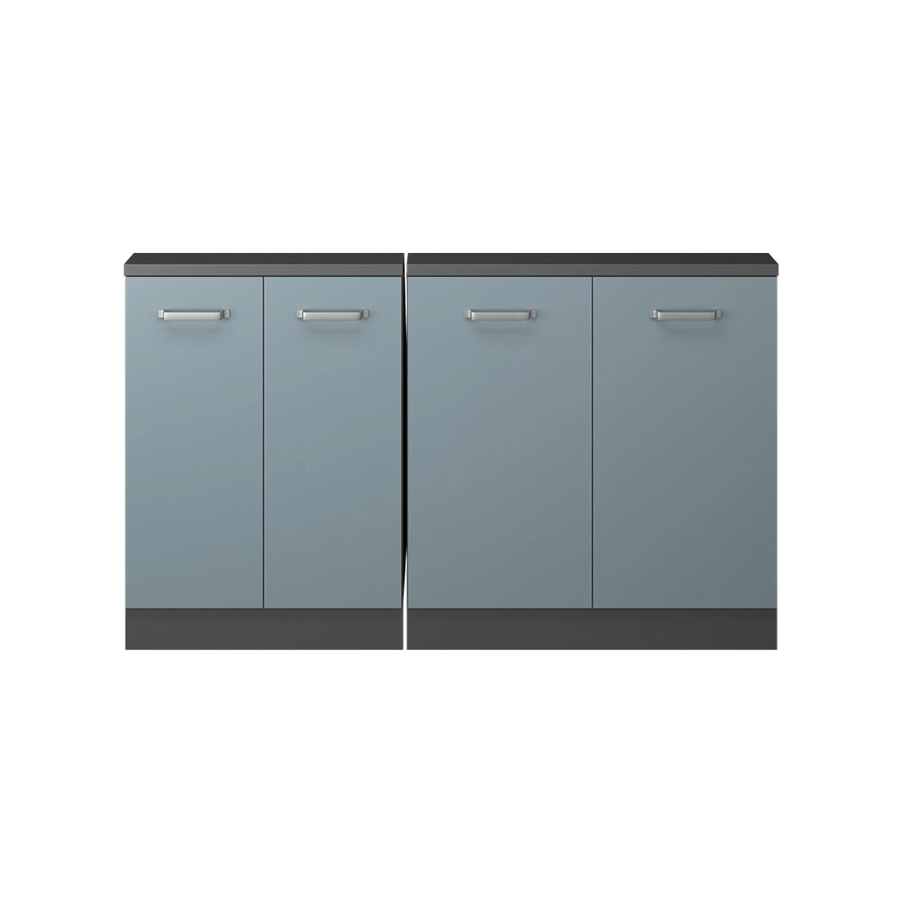 Set di mobili sottotetto Rion Grigio-blu/Antracite Set di 2 Vicco
