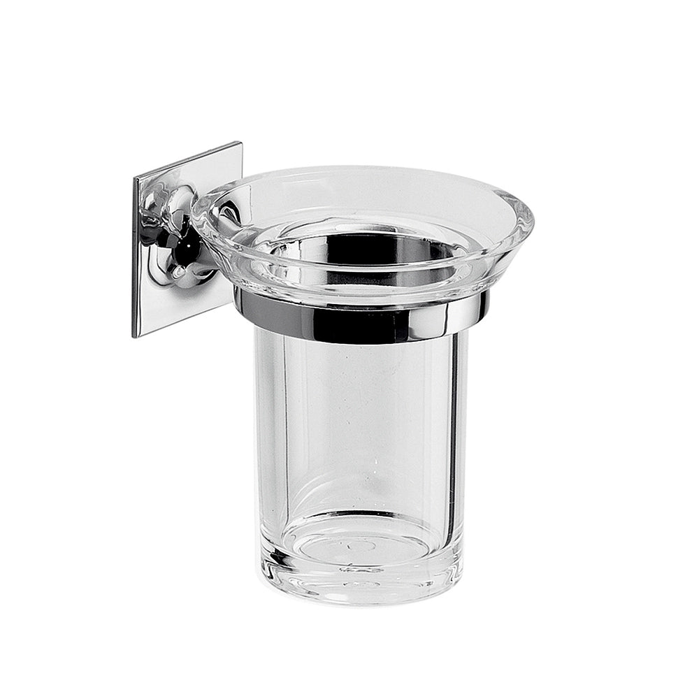 Set portaspazzolini e portasapone da muro Gedy linea Wizard cromato