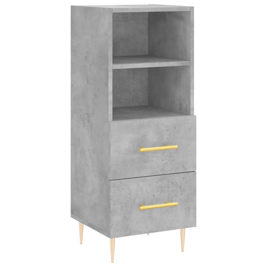 Credenza-Buffet-Armadio da cucina Grigio Cemento 34,5x34x180 cm in Legno Multistrato 653719