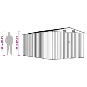 Casetta da Giardino 257x392x181 cm in Metallo Verde 143344