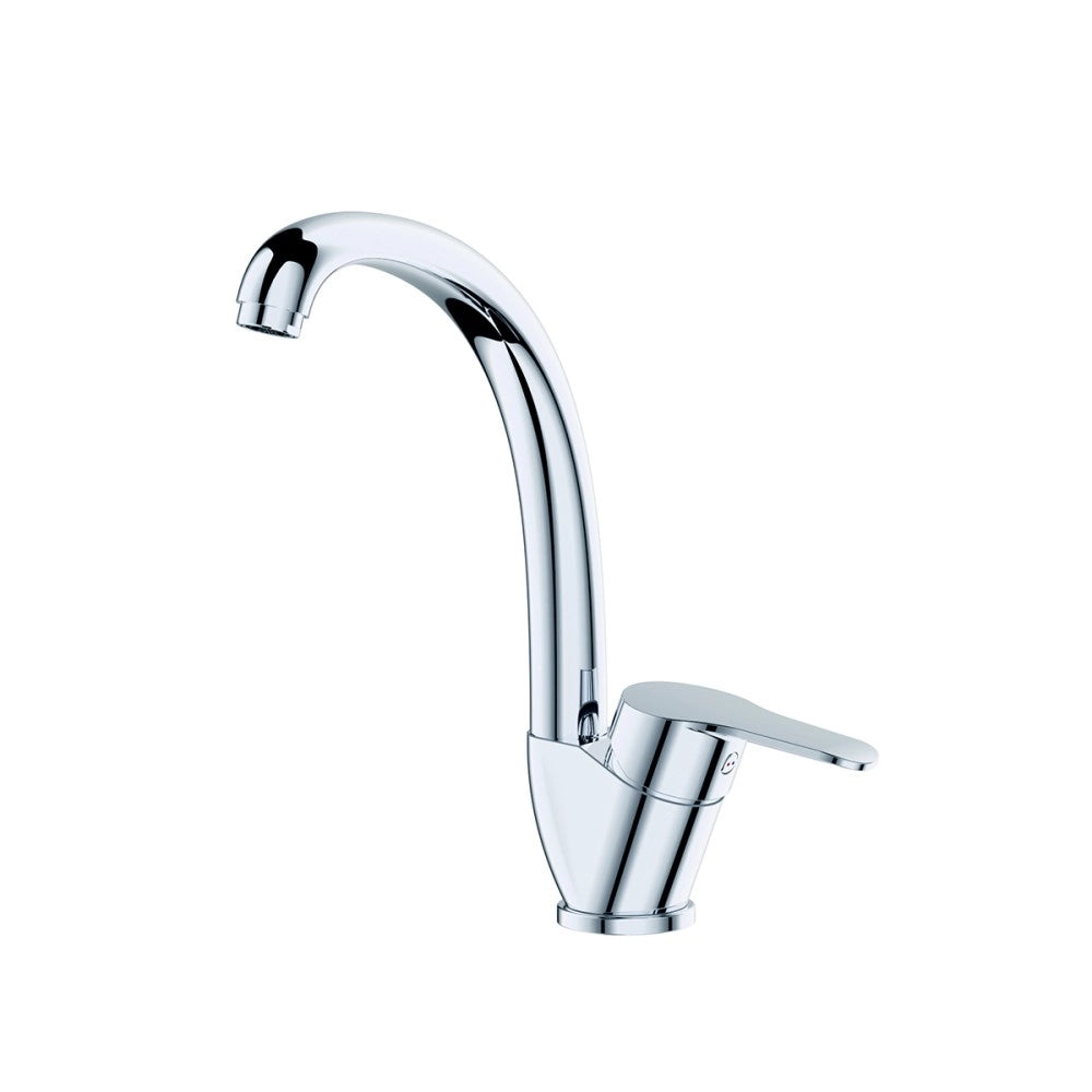 Tecom serie timeless miscelatore per lavello canna alta monocomando finitura cromata lucida