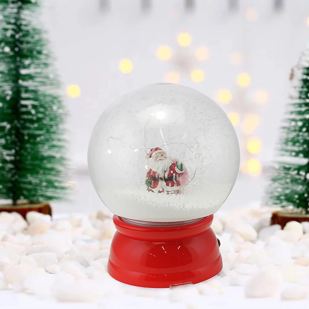 Ampolla Natalizia Palla con Babbo Natale Led 20x25cm Decorazione Luminosa Neve