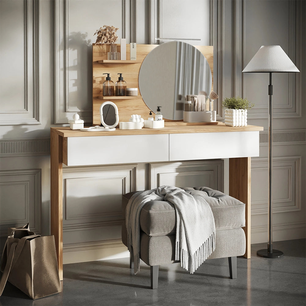 Vicco Specchio con mensola Rovere 80 x 50 cm con 3 scomparti aperti