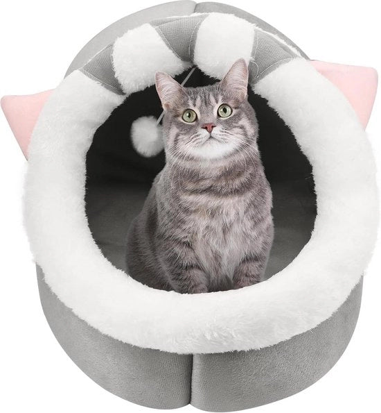 Letto e tenda per gatti - Cuscino morbido per piccoli e medi animali domestici con cuscini lavabili