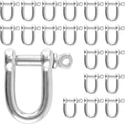 Connessione a D 20 pezzi - M6 - Acciaio inossidabile 304 - D-ring - Argento - Robusto e Duraturo - Attacco a D