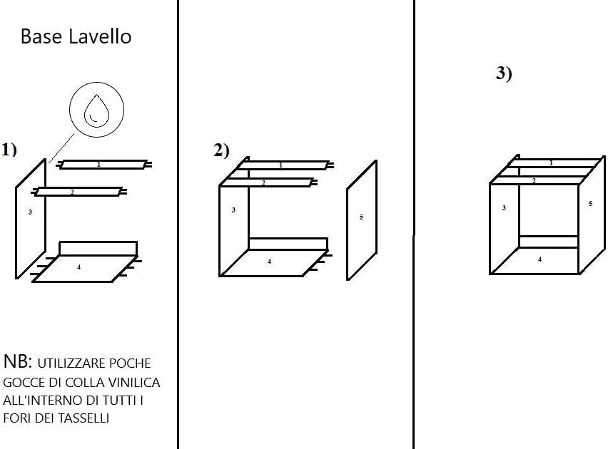 Base per lavello d'appoggio completa di 2 ante spedizione in kit Lunghezza 90 Profondità 55 Altezza 72 esclusi piedini Altezza piedini 10 cm (FAGGIO)