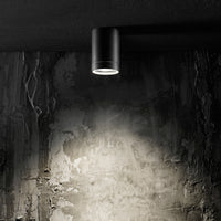 Plafoniera Cilindrica Esterno Moderno Pendo Metallo Grigio Vetro 1 Luce Gu10