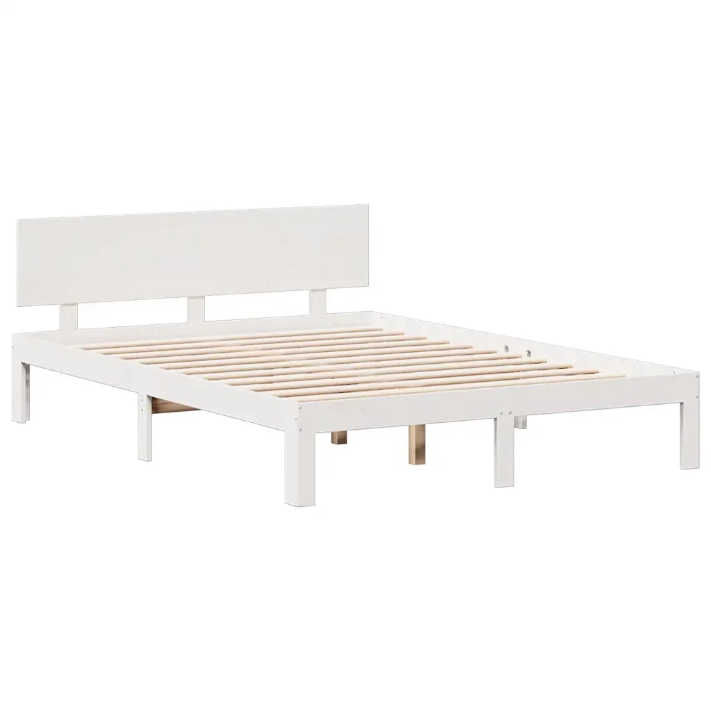 Letto Libreria senza Materasso Bianco 160x200 cm Legno di Pino 3322697