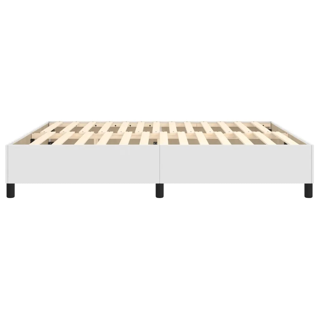 Struttura Letto a Rete a Molle-Giroletto Bianco 160x200 cm in Similpelle 366708