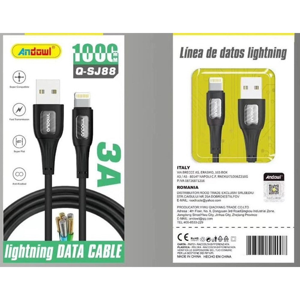 Trade Shop - Cavo Ricarica Trasferimento Dati Da Usb A Connettore Lightning 3a Da 1 Metro Q-sj88 -