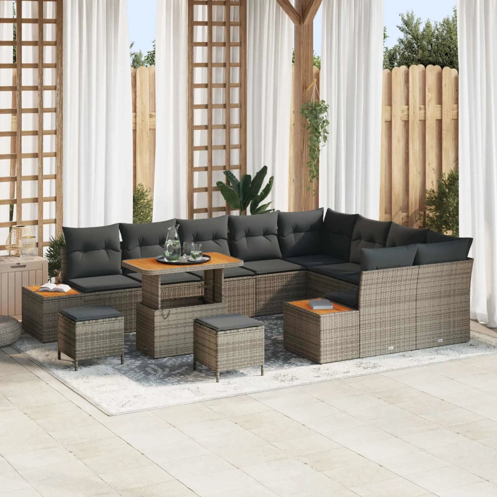 Set Divano da Giardino con cuscino 12 pcs Grigio 3363348