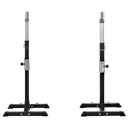SET 2 RACK PORTA BILANCIERE IN ACCIAIO CON ALTEZZA REGOLABILE CAPACITÀ 110 KG