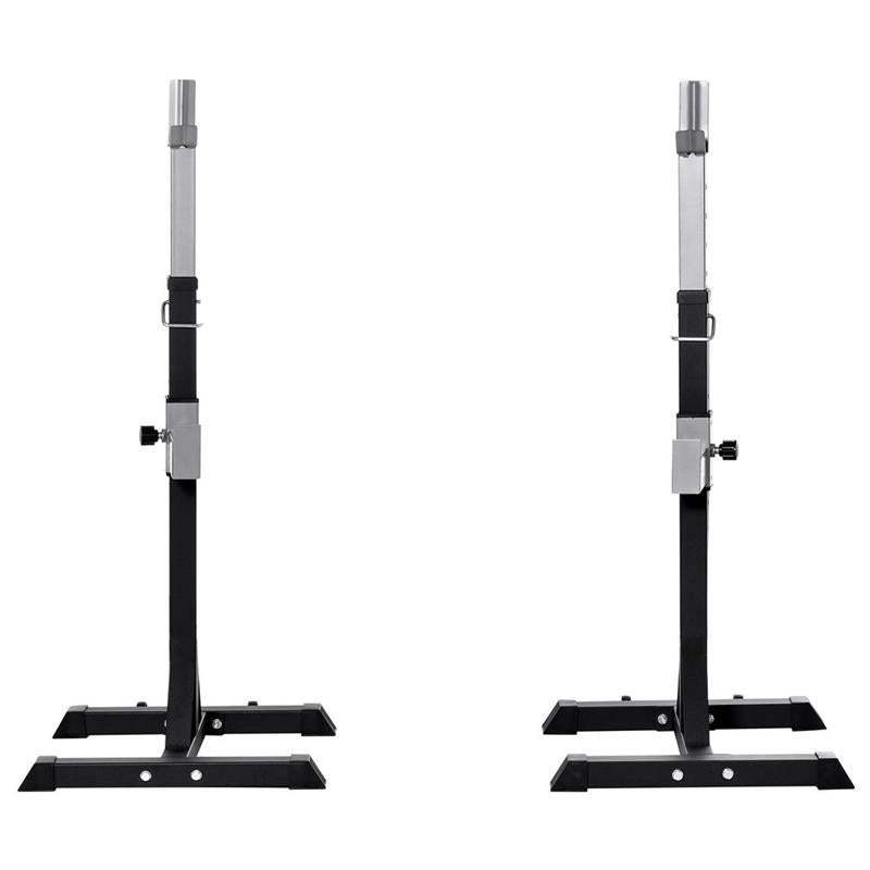 SET 2 RACK PORTA BILANCIERE IN ACCIAIO CON ALTEZZA REGOLABILE CAPACITÀ 110 KG