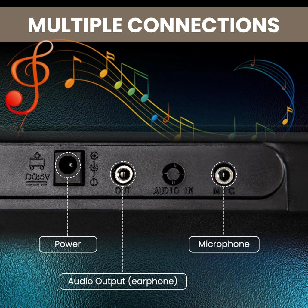 Pianoforte Digitale 61 Tasti Pieghevole, Tastiera Elettronica con Microfono e Leggio, Pianola Portatile con Borsa per il Trasporto per Principianti (Nero)