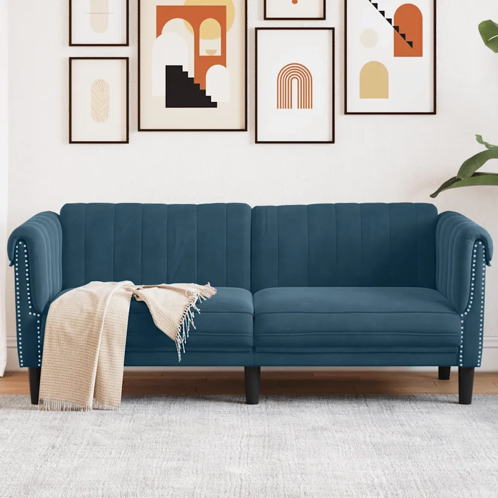 Divano a 2 Posti Blu in Vellutocod mxl 115436