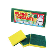 SPUGNE ABRASIVE GIGANTI E SINTETICHE 3PZ BICOLORE BIUTILIZZO