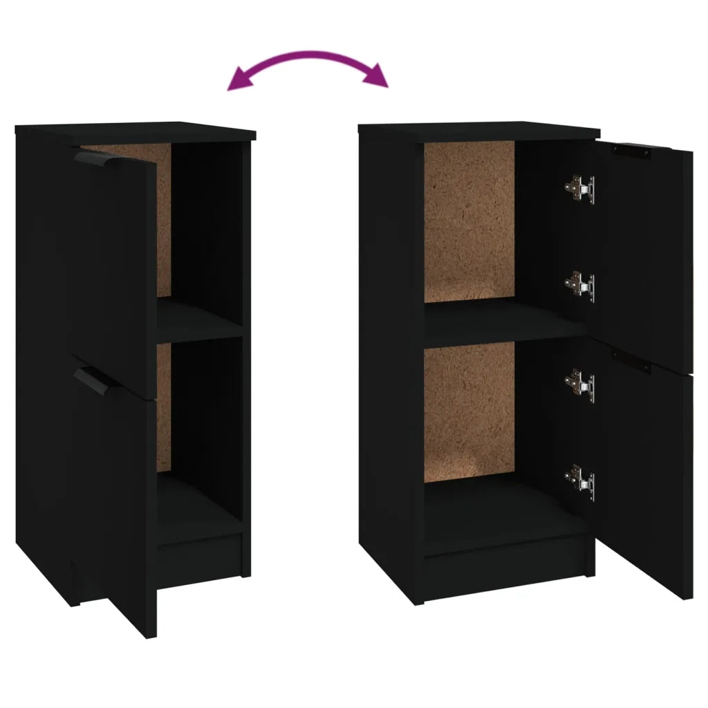 Credenza Nera 30x30x70 cm in Legno Multistrato 811171