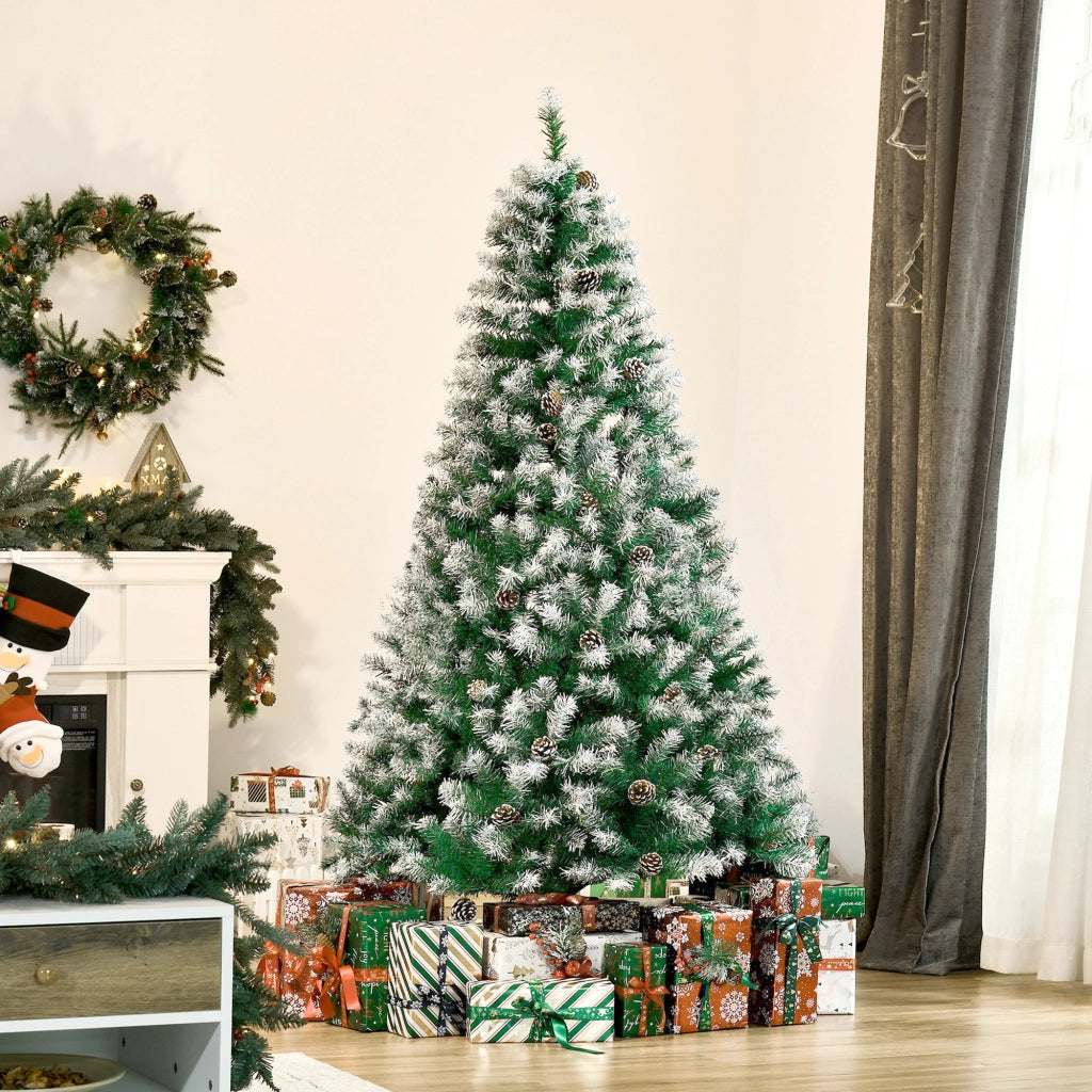 Albero di Natale Artificiale ¨C Minimal ¨C 180 cm, con neve, ignifugo